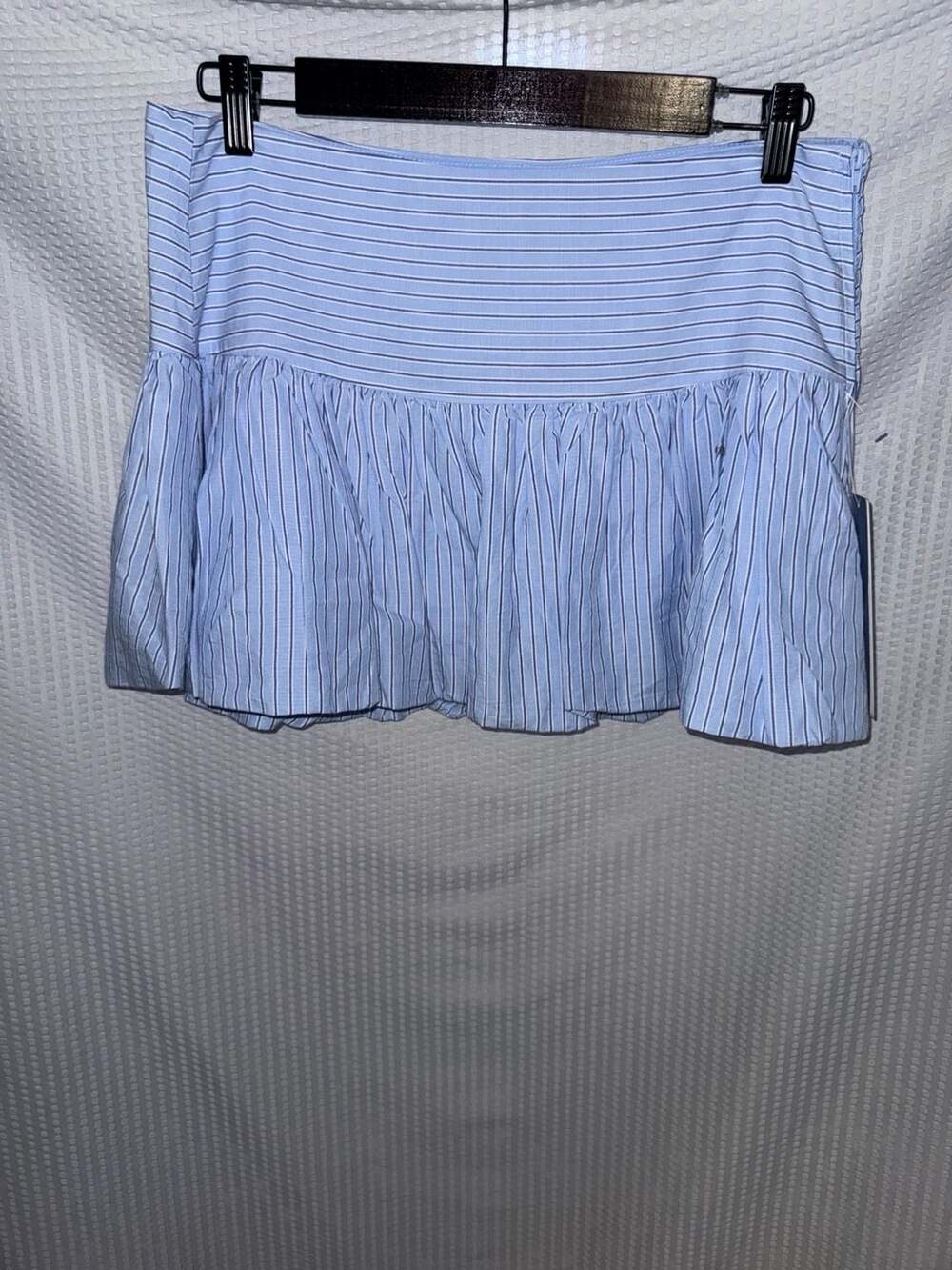 Madden Girl Blue Striped Ruffle Mini Skirt Size M